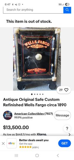 1860s wells fargo safe