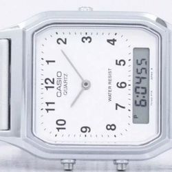 Casio New AQ-230A-7D Retro Digital Analog Alarm Mens Watch AQ