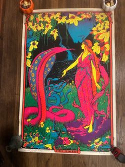 Vintage 1971 Cobra Princess Blacklight Poster 26x40 – Psychedelic Art