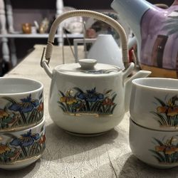 3 Different Asian Inspired Tea/Saki Sets