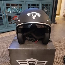 Matte Retro Open Face DOT With Visor Helmet X-large