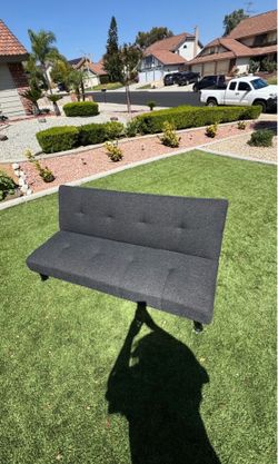 Modern Gray Futon Sofa Bed (Fold Down Couch) NEGOTIABLE