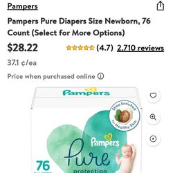 Pampers DIAPERS Newborn 76ct 