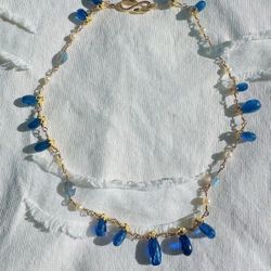 Aura Shift Choker - CERTIFIED AAAA+ Blue Kyanite 18k Gold Filled Necklace