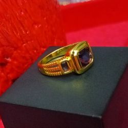 Men's Wedding/Business Golden Purple Ring