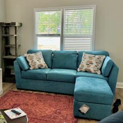 Beautiful Teal Sofa (plus ottoman!)