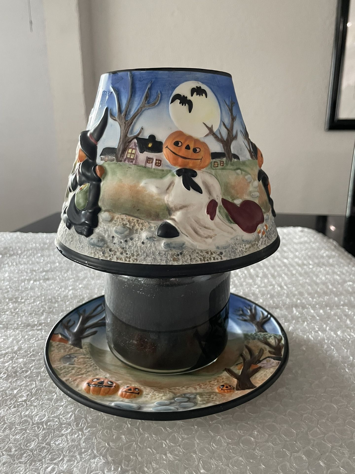 Yankee Candle HALLOWEEN Pumpkin Pals Trick or Treat Topper Shade & Plate