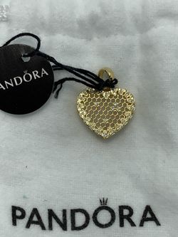NWT AUTHENTIC PANDORA SILVER PENDANT SHINE™ HONEYCOMB LACE PENDANT #367111CZ