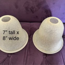 Set Of Two Light Shades. 7” Tall X 8” Wide. 