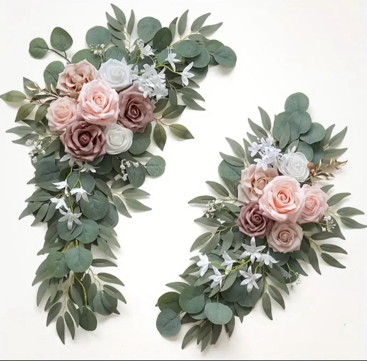 Wedding Arch Flowers, 30 Inch Rustic Artificial Floral Swag for Door Lintel, Gre