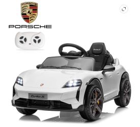 Winado Licensed Porsche Taycan 12V Kids Electric Ride On Car with Remote Control, Ages 3-5, White Right mirror is broken but we fixed won’t affect the
