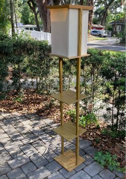 Oakwood Floor Lamp with 3 Storage Shelves