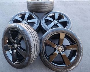 22" Land Rover Defender Gloss Black OEM Wheels And Tires