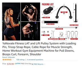 Brand New! YaNovate Fitness LAT & Lift Pulley System