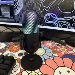 Razer Seiren V3 Chroma RGB USB Microphone: Stream & Game Reactive Lighting - Tap-to-Mute Sensor - Condenser Mic - Digital Gain Limiter & Shock Absorbe