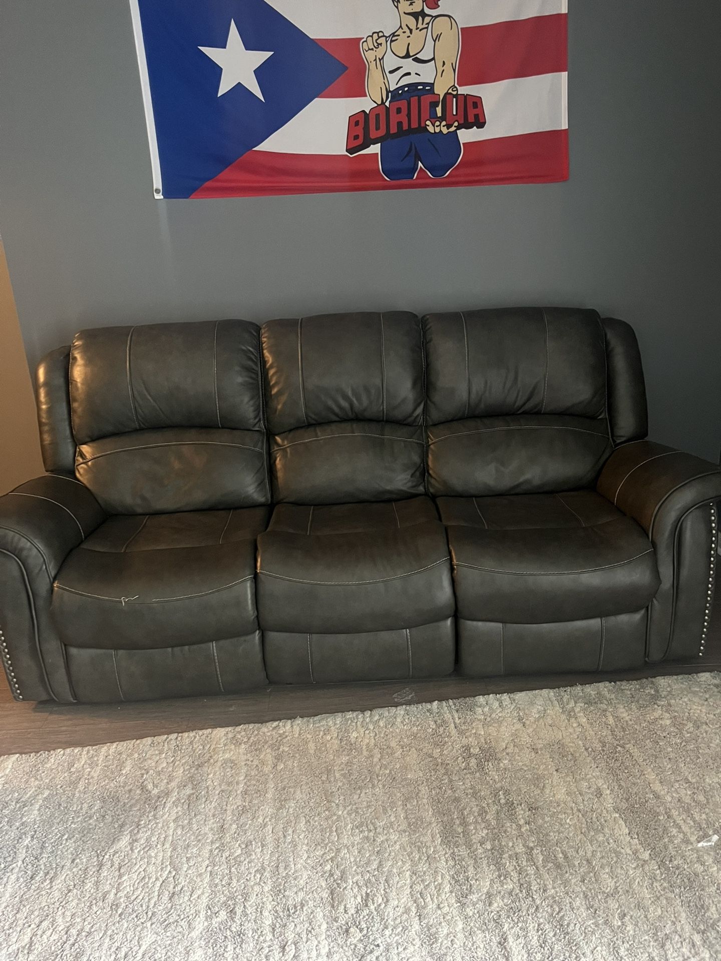 Gray Leather Couches 