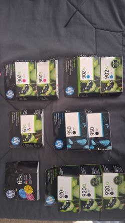 Lot of 11 Genuine HP Ink Cartridges - 950 902XL 920XL Black 61XL 65XL Tri-Color New Sealed Past Warranty