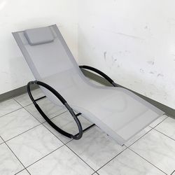(New) $45 Outdoor Zero Gravity Rocking Chair for Patio Pool Garden All-Weather with Pillow