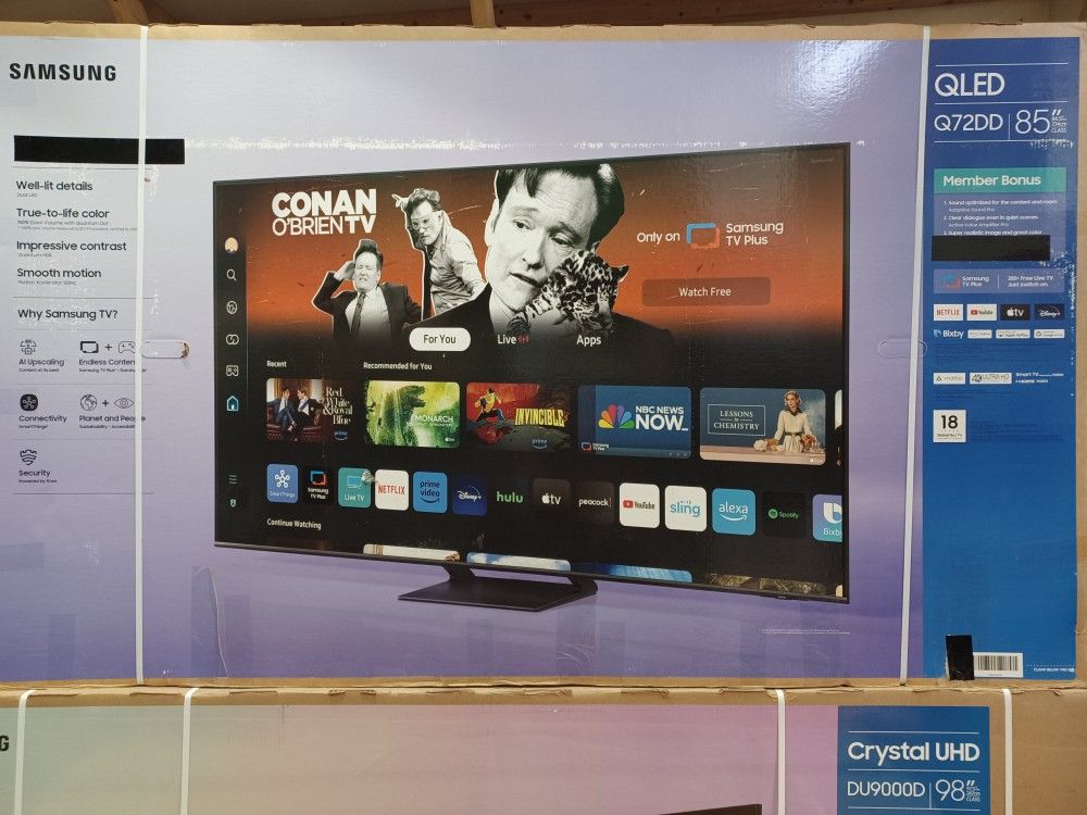 Best Deals.  85" Screen QLED SMART 4K ULTRA HDTV BY SAMSUNG 2024 Model.  Original Box SEALED 