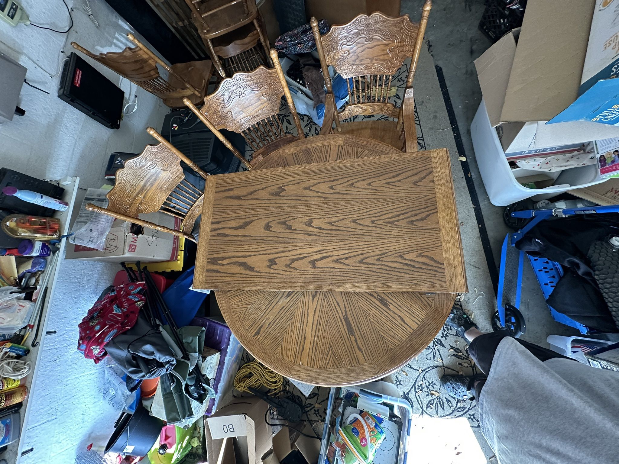 Large Wooden Dining Room Table With 6 Chairs