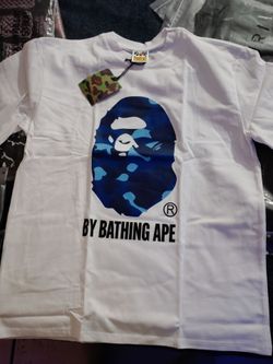 WHITE  BAPE BLUE CAMO T SHIRT