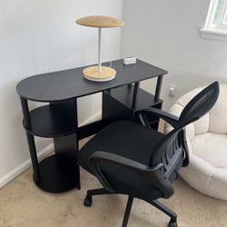 Student Desk with Rolling Chair and LED Lamp