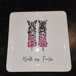 Walk By Faith Ceramic Trinket Tray 