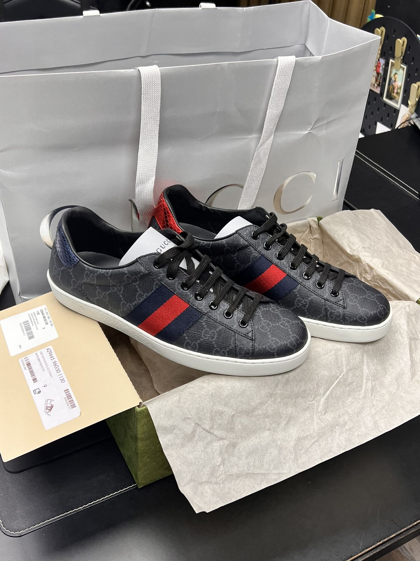 Gucci Ace GG Supreme 429445 96G50 1130 Black,  Side 9