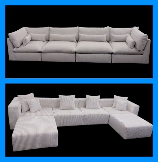 BRAND NEW DUNE SOFA COUCH SET, SIZE 12x12x12x12FT Velvet FABRIC CUSTOM MADE AVAILABLE 