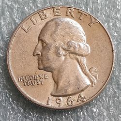 1964 D Mint Mark Silver Washington Quarter