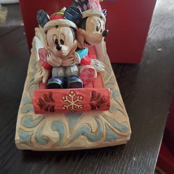 Jim Shore Disney Mickey and Minnie Sledding "Sledding Sweethearts"

(With Box)