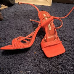 Orange Strappy Heels 