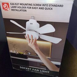 Detachable 2-in-1 LED Fan Light E26/E27 Socket