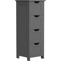 Gray Wood 4-Drawer Storage Cabinet