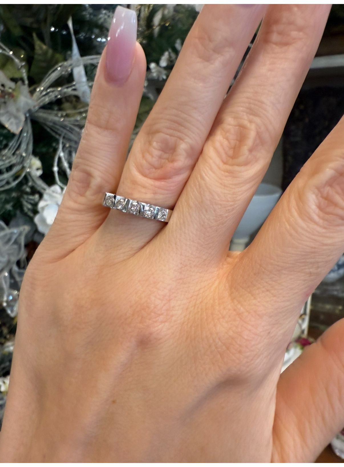 14K Gold Natural Diamonds Ring Band