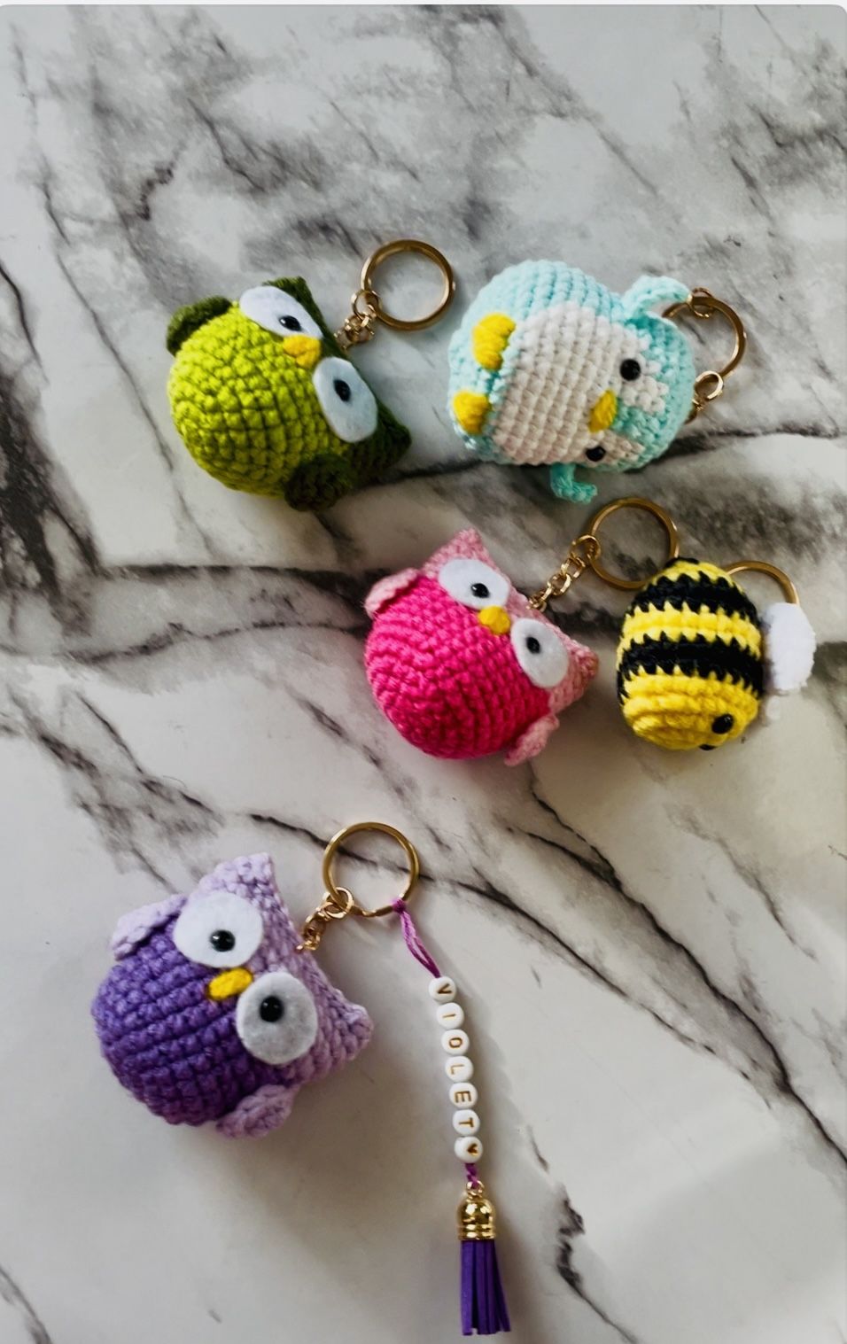 Handmade crochet keychains