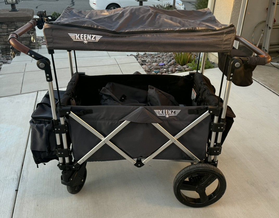 Keenz Wagon/Stroller With Canopy And Custom Cushion