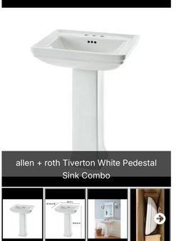 Allen + Roth Tiverton White Pedestal Sink Combo
