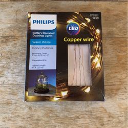 PHILIPS BATTERY OPERATED DEWDROP LED LIGHTS INDOOR/OUTDOOR SHAPEABLE WIRE