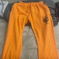 CROOKS & CASTLES LOGO SWEATPANT JOGGERS orange - Large