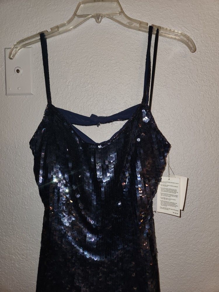 Long Sequined Dress With Train