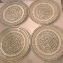 Set Of 4 El Verde 10" Max Shonfeld Ironstone Dinner Plates Oven Safe
