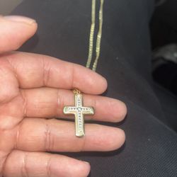 14k Gold Chain/charm With Diamonds 
