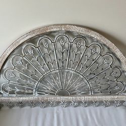 37” Wood and Metal Filigree Arch Wall Art