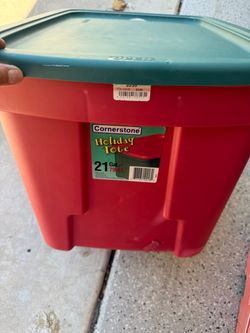 Two large storage plastic containers