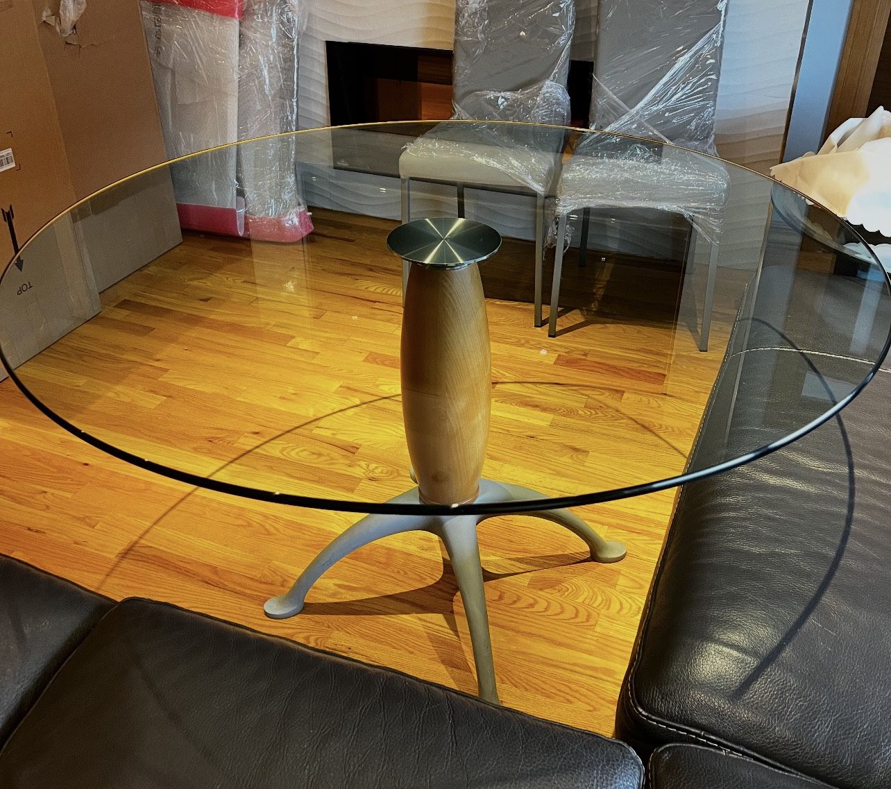 Glass Top Round Coffee Table