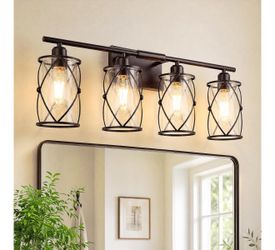Osimir 4-Light Bathroom Vanity Light - Oil Rubbed Bronze - Clear Glass - 29 Inch - New