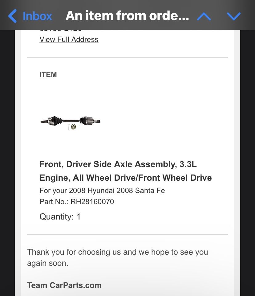 Driver Side Axle Assembly