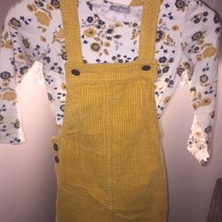 Mustard Yellow Girls Size 3t Dress Set 