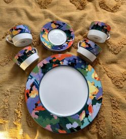 Christopher Stuart Van Gogh mix plate and cup set